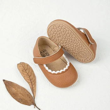 Meckior Βρεφικά παπούτσια για αγόρια για κορίτσια Βρεφική δερμάτινη σόλα από καουτσούκ Αντιολισθητική σόλα για νήπια First Walkers Παπούτσια κούνιας Νεογέννητο κορίτσι Princess