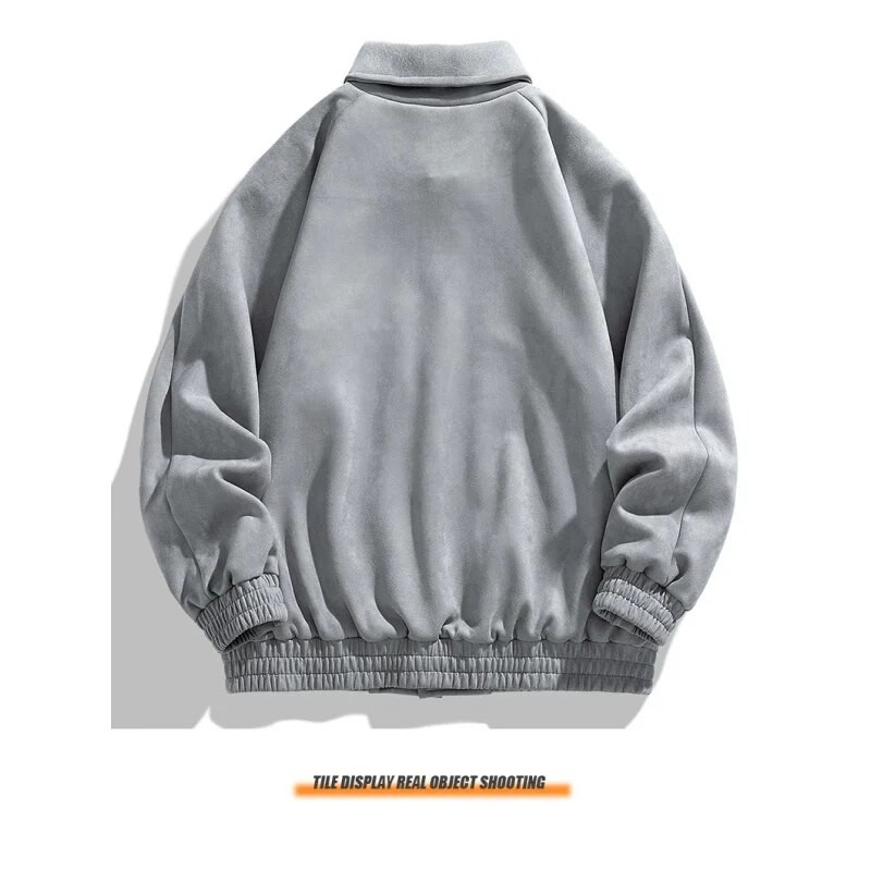 2024, listare nouă, jachetă de aviator supradimensionată, la modă, ocazională, din piele intoarsa, căptușeală subțire, de calitate, pentru bărbați, de primăvară și toamnă, haină de lucru largi