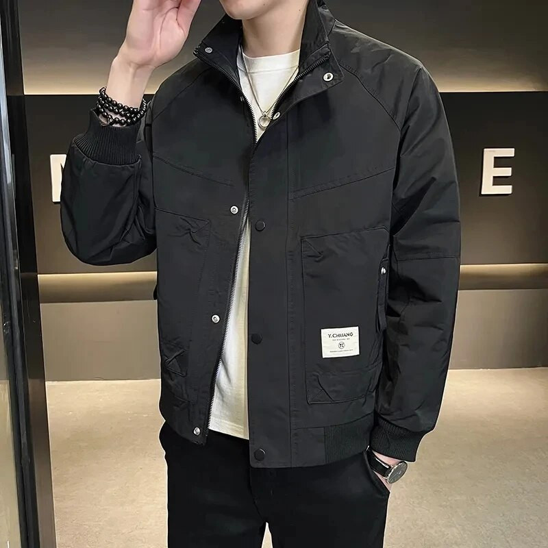Bomber Jacket Meeste kevad-sügis Stand kraega jakid Meestele Uued Korea vaba vabaaja meeste mantel Meeste lühikesed meeste riided