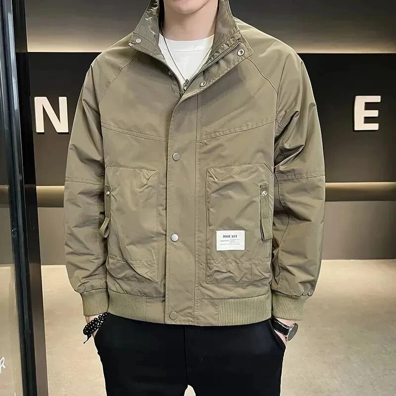 Bomber Jacket Meeste kevad-sügis Stand kraega jakid Meestele Uued Korea vaba vabaaja meeste mantel Meeste lühikesed meeste riided