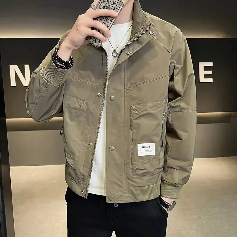 Bomber Jacket Meeste kevad-sügis Stand kraega jakid Meestele Uued Korea vaba vabaaja meeste mantel Meeste lühikesed meeste riided