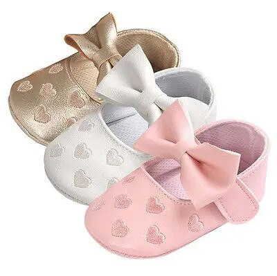 Citgeett Нови сладки балетни обувки за малко дете, момче, момиче, мека PU кожа с панделка 0-18 месеца SS
