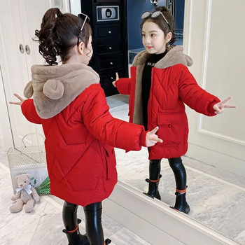 Зимно палто за момичета Анимационни палта за момичета Дебело топло детско яке Ежедневен стил Детски зимни дрехи 5-14 години