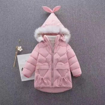 Зимно палто за момичета Анимационни палта за момичета Дебело топло детско яке Ежедневен стил Детски зимни дрехи 5-14 години