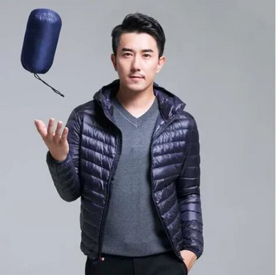 Meeste kogu hooaja ülikerge kokkupandav sulejope Suures suuruses veekindel tuulekindel hingav jope Meeste kapuutsiga jope