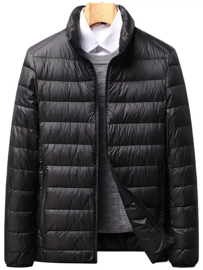 Pánska vysoko kvalitná jesenná páperová bunda, krátka prešívaná teplá tenká páperová bunda