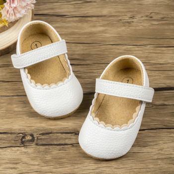 KIDSUN Пролетни бебешки обувки за момичета Бебешки обувки за принцеса Равни меки подметки Обувки за новородени за първи проходилки 0-18 месеца