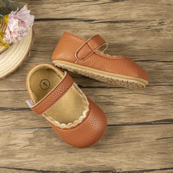 KIDSUN Пролетни бебешки обувки за момичета Бебешки обувки за принцеса Равни меки подметки Обувки за новородени за първи проходилки 0-18 месеца