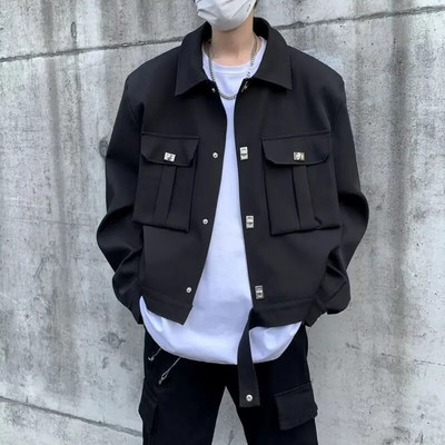Covrlge kevad-sügis meeste jope, uus mood brändi metallist nööbiga reväär, lühike stiil, meeste trend, tasku, vabaaja mantel MWJ295