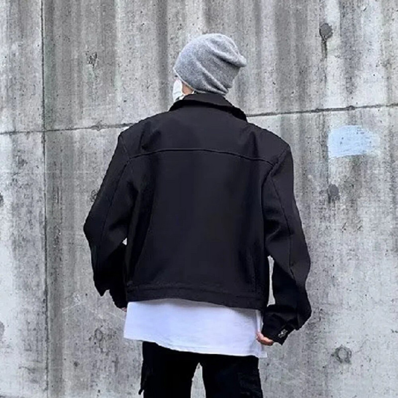 Covrlge kevad-sügis meeste jope, uus mood brändi metallist nööbiga reväär, lühike stiil, meeste trend, tasku, vabaaja mantel MWJ295