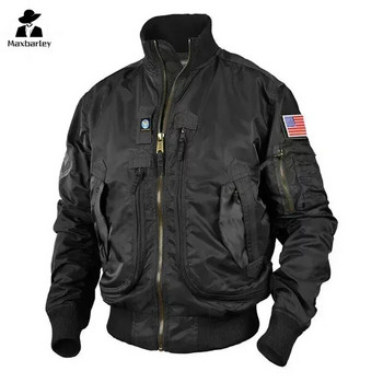 Мъжки тактически военни якета Big Pocket Pilot Baseball Air Force Coat ArmyGreen Bomber Jacket-Stand Jacket Motorcycle Outwear