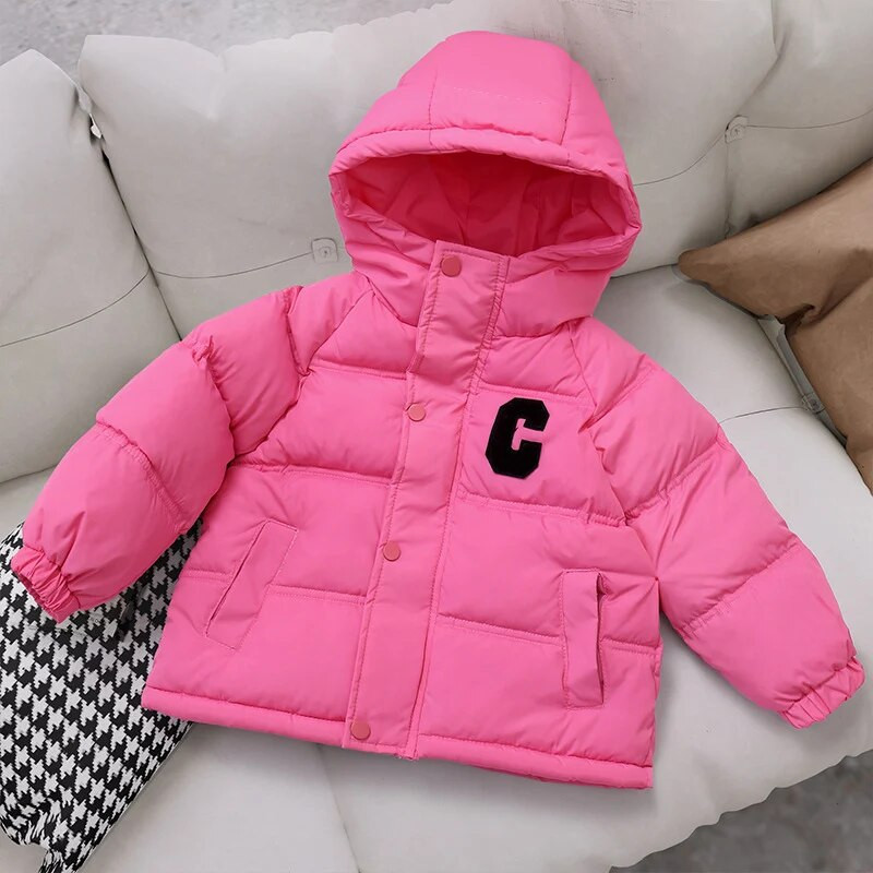 2024 talve uus laste sulejope 3-12 aastastele beebi kapuutsiga puuvillase polsterdatud jope poistele ja tüdrukutele plüüs soe mantel