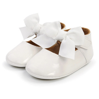 Обувки за кръщене на момиченце Меки обувки на принцеса със сладка панделка Неплъзгащи се обувки за бебешко креватче