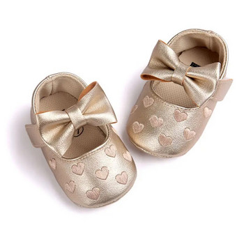 PU кожени обувки за бебе момиче в бонбонени цветове за новородено, раждане с голям лък Сватбен подарък Обувки Prewalker Walking Toddler Shoes