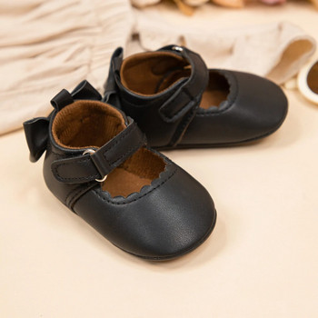 KIDSUN Newborn PU Βρεφικά παπούτσια για κορίτσια Princess Bowknot Λαστιχένια σόλα Αντιολισθητική φόρεμα Παπούτσια First Walkers Παπούτσια παιδικής κούνιας Μοκασίνια