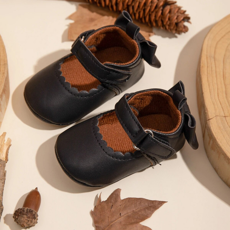 KIDSUN Newborn PU Baby Girl Kings Printsess Bowknot Kummist tallaga Libisemisvastane Kleit Kingad Esimesed Kõndijad Väikelapse võrevoodi kingad Mokassiinid