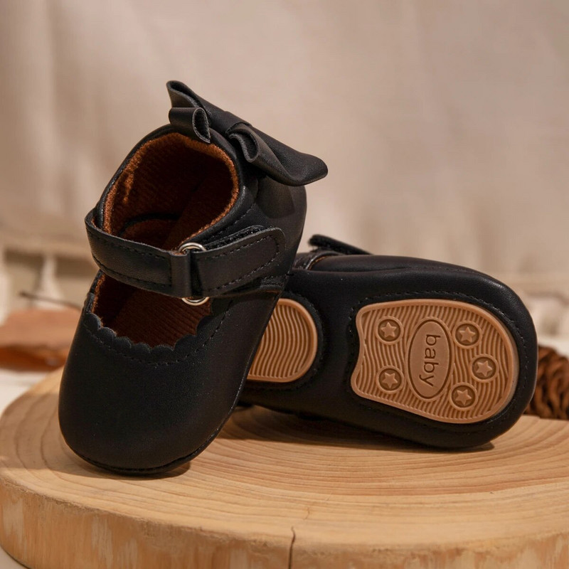 KIDSUN Newborn PU Baby Girl Kings Printsess Bowknot Kummist tallaga Libisemisvastane Kleit Kingad Esimesed Kõndijad Väikelapse võrevoodi kingad Mokassiinid