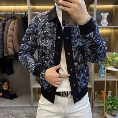 Jachetă de puf pentru bărbați Paltoane scurte căptușite pentru bărbați Căptușeală de iarnă Îmbrăcăminte de lux coreeană Parka Moda Modele 2023 haine ieftine Y2k