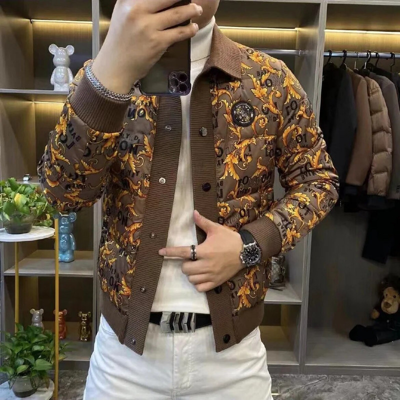 Jachetă de puf pentru bărbați Paltoane scurte căptușite pentru bărbați Căptușeală de iarnă Îmbrăcăminte de lux coreeană Parka Moda Modele 2023 haine ieftine Y2k