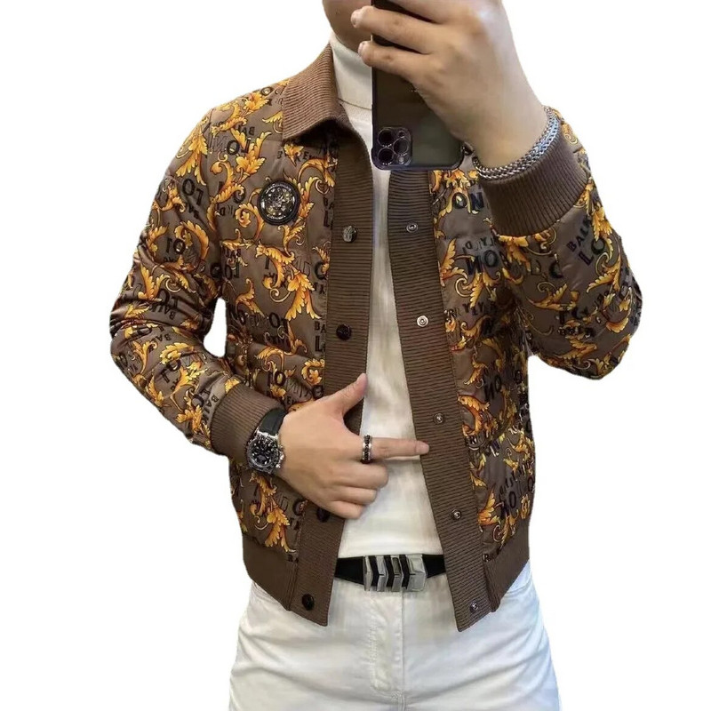 Jachetă de puf pentru bărbați Paltoane scurte căptușite pentru bărbați Căptușeală de iarnă Îmbrăcăminte de lux coreeană Parka Moda Modele 2023 haine ieftine Y2k