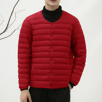 Muška jakna s okruglim izrezom koja se može pakirati, ultra lagana, kratka jakna s donje strane, radna muška jakna