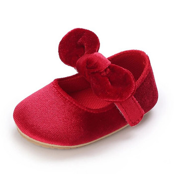 Обувки за принцеси за бебешки момичета Пролет Есен Прохождащи малки деца Червени детски обувки с меко дъно Първи проходилки 0-18M Противоплъзгащи се с гумена подметка