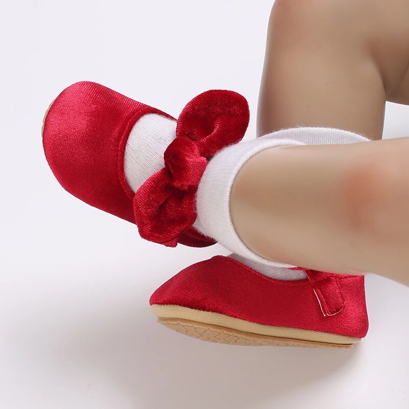 Detské dievčenské princeznovské topánky, jarné a jesenné, batoľatá, predchodítka, červené, s mäkkou podrážkou, prvé chodítka 0-18 mesiacov, gumená podrážka, protišmykové