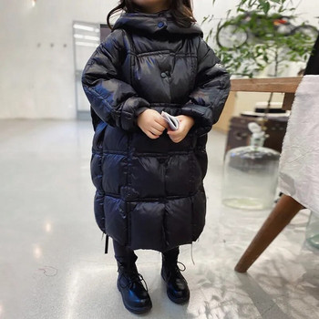 Пухено бебешко яке за момичета Горно облекло 2022 Дълго топло удебелено пролетно есенно палто Горна жилетка Детско облекло