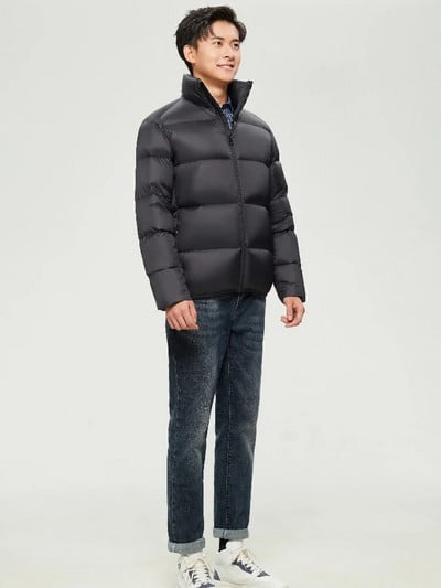 Csúcsminőségű 2023 új őszi téli férfi állógallér rövid 90%-os fehér kacsa pehelykabátok férfi vastag ultrakönnyű pehelykabát