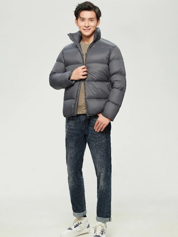 Csúcsminőségű 2023 új őszi téli férfi állógallér rövid 90%-os fehér kacsa pehelykabátok férfi vastag ultrakönnyű pehelykabát