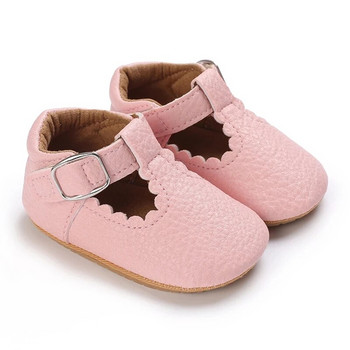 Обувки за новородено бебе, райета от PU кожа, момче, момиче, обувки за малко дете, гумена подметка, противоплъзгаща се, първи проходилки, детски мокасини