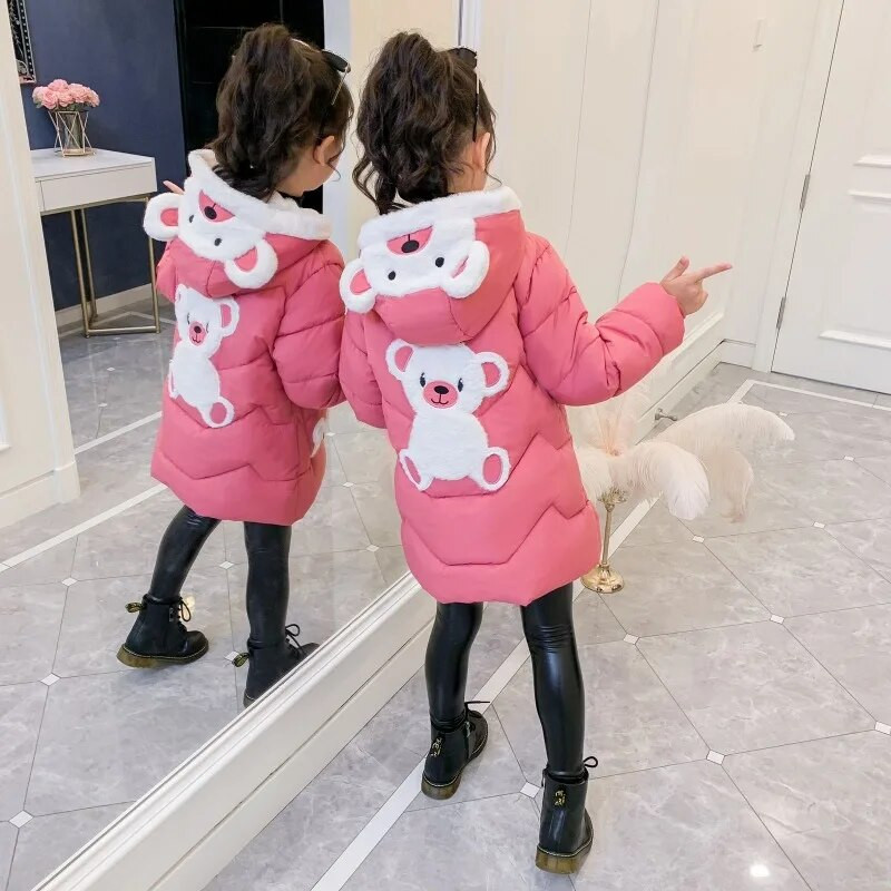 Nauja vaikiška striukė mergaitei stora 9 žiema 8 šiltas paltas mada Parka viršutiniai drabužiai su gobtuvu Vaikiški drabužiai mergaitėms drabužiai 7 10 12 m.