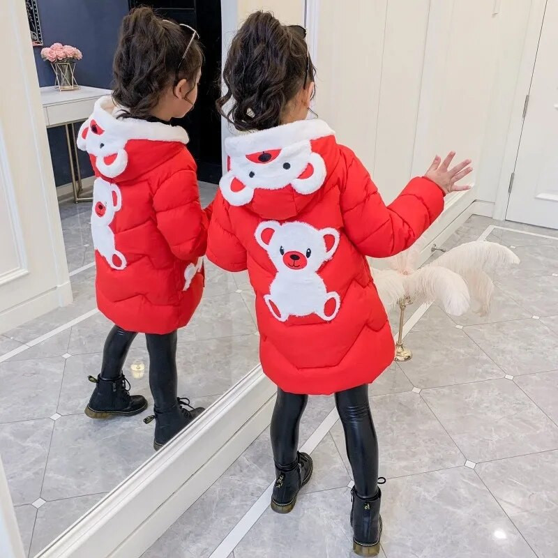 Nauja vaikiška striukė mergaitei stora 9 žiema 8 šiltas paltas mada Parka viršutiniai drabužiai su gobtuvu Vaikiški drabužiai mergaitėms drabužiai 7 10 12 m.