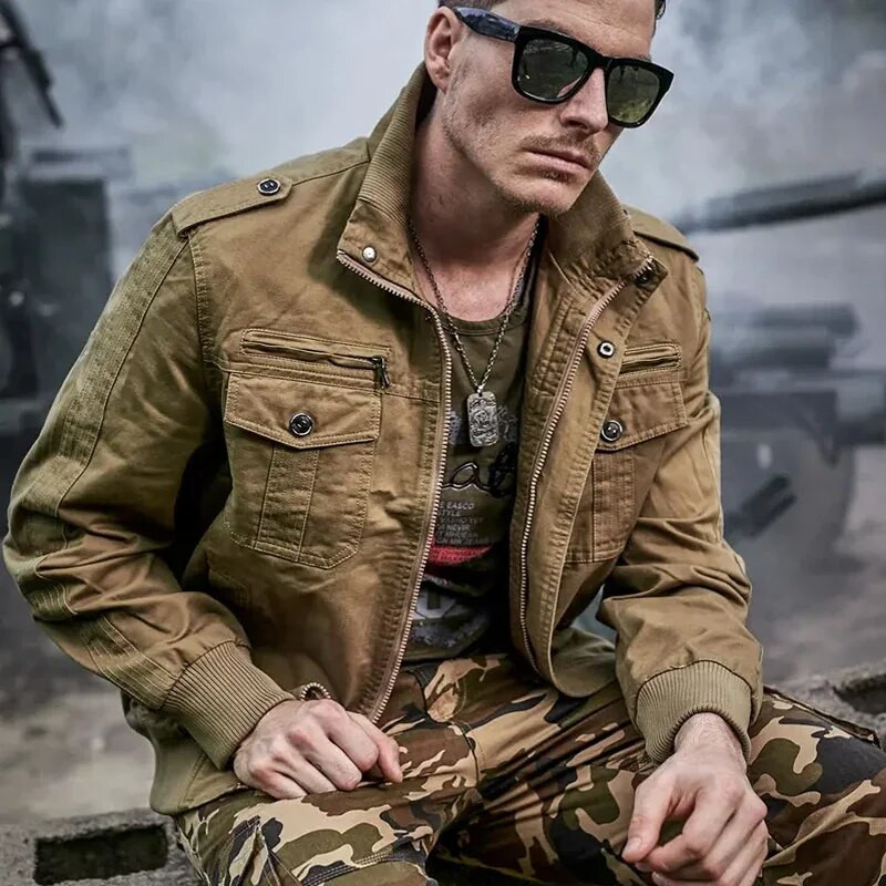 Taktikalised sõjaväejoped Meeste kevad-sügis-talv piloodijoped Armee puuvillane mantel Mood vabaaja kaubad, õhukesed riided matkamine