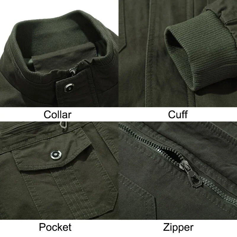 Taktikalised sõjaväejoped Meeste kevad-sügis-talv piloodijoped Armee puuvillane mantel Mood vabaaja kaubad, õhukesed riided matkamine