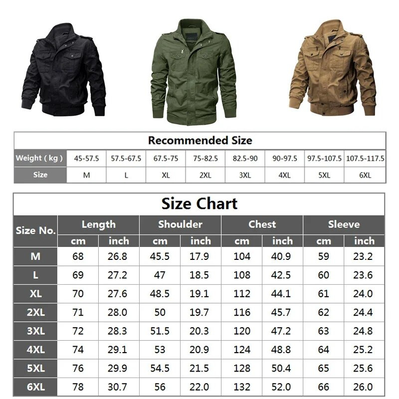 Taktikalised sõjaväejoped Meeste kevad-sügis-talv piloodijoped Armee puuvillane mantel Mood vabaaja kaubad, õhukesed riided matkamine