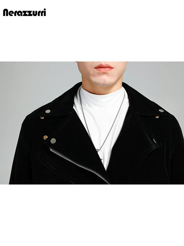 Mauroicardi kevadsügis jahe ilus lühike Burgundia must sametine moto- ja bikerjakk Meeste pikkade varrukatega luksuslikud disainerrõivad