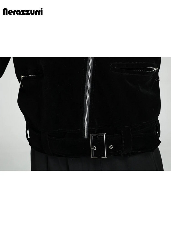 Mauroicardi kevadsügis jahe ilus lühike Burgundia must sametine moto- ja bikerjakk Meeste pikkade varrukatega luksuslikud disainerrõivad