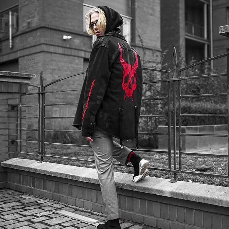 Vyrų sporto salė mada Džinsinė striukė Motociklas Džinsai Striukės Vyriškos Priežastys Medvilnė Juoda Sportinis Megztinis Fitnesas Vyras Viršutinis Paltas