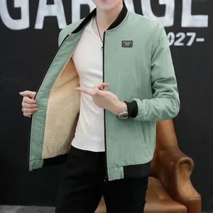 Jachetă CW Bomber pentru bărbați cu fermoar, iarnă, pentru bărbați, fleece, haine calde, îmbrăcăminte de stradă casual Hip Hop, jachete slim pentru pilot, îmbrăcăminte pentru bărbați