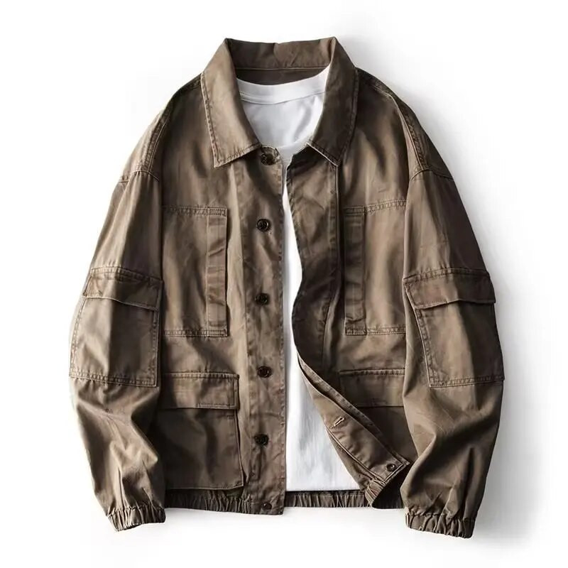 Jachetă cargo vintage, lejeră, nouă haină largi, complet asortată, pentru bărbați