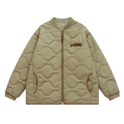 Japonské prešívané bundy pre mužov a ženy, bavlnené, jednofarebné, baseballové bundy Harajuku, ležérne, nadrozmerné, zimné, párové, streetwear