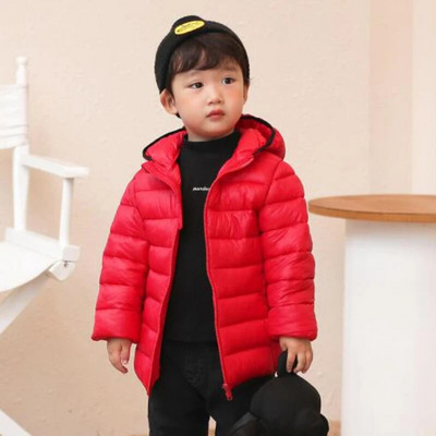 Téli meleg kabát kapucnis felsőkabát fiúknak és lányoknak 1-8 éves baba 2023 új koreai verzió divatos gyerekruházat