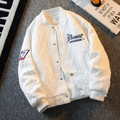 Jachetă de baseball în stil retro american cu vibrație grea Bărbați 2023, iarnă, la modă, jachetă bomber de marcă, îmbrăcăminte de iarnă, jachete, paltoane