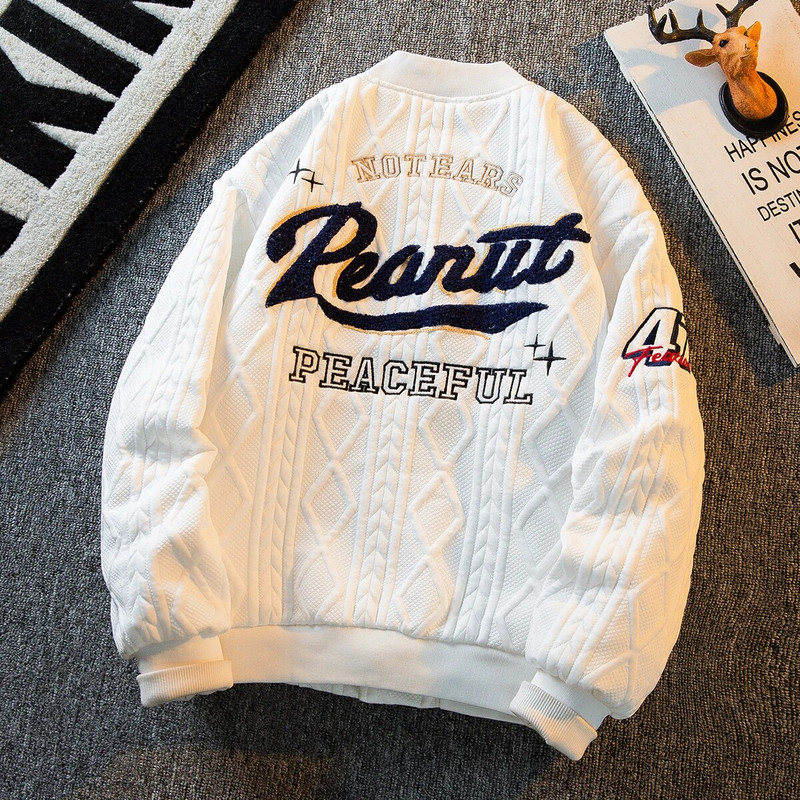 Jachetă de baseball în stil retro american cu vibrație grea Bărbați 2023, iarnă, la modă, jachetă bomber de marcă, îmbrăcăminte de iarnă, jachete, paltoane