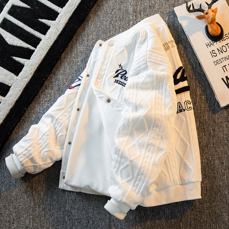 Jachetă de baseball în stil retro american cu vibrație grea Bărbați 2023, iarnă, la modă, jachetă bomber de marcă, îmbrăcăminte de iarnă, jachete, paltoane