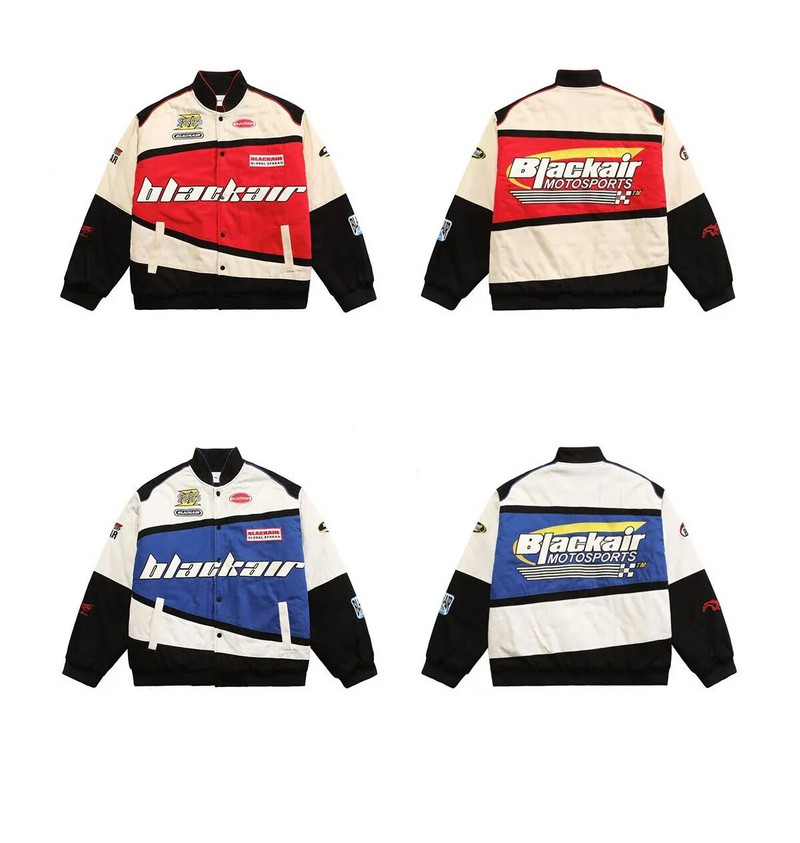 Jachetă de curse pentru bărbați, îmbrăcăminte exterioară, vintage, hip hop, Y2k, pentru motocicletă, cu fermoar, jachetă de pilot, haine de stradă, pentru bărbați