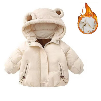 Dievčenská plyšová krátka bunda jeseň/zima 2023, nová kvetinová bunda s gombíkmi, bavlnený manšestr, husacia detská plyšová zahustená bunda, páperová bunda