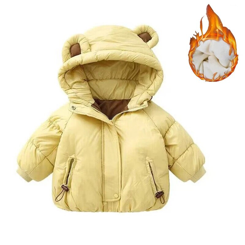 Dievčenská plyšová krátka bunda jeseň/zima 2023, nová kvetinová bunda s gombíkmi, bavlnený manšestr, husacia detská plyšová zahustená bunda, páperová bunda