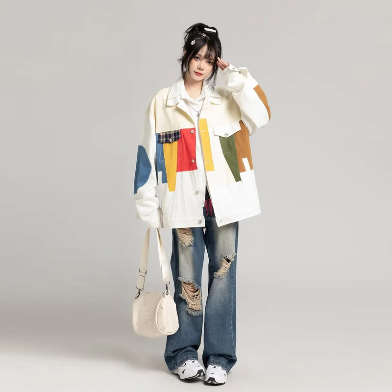 Graffiti Varsity Jacket Men Women High Street Vintage Embroidery Baseball Jackets Harajuku Y2k Loose Bomber Coat Jar Jeseň